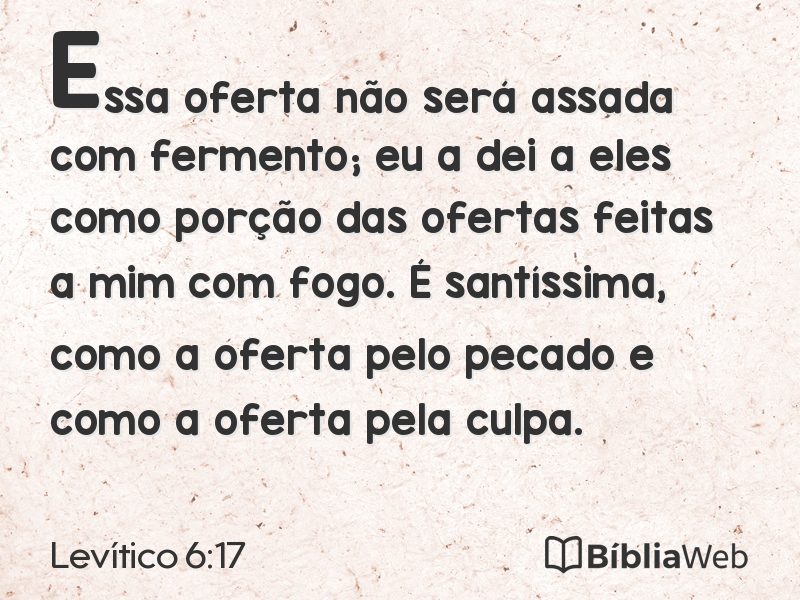 Levítico 6:17 em imagem para compartilhar