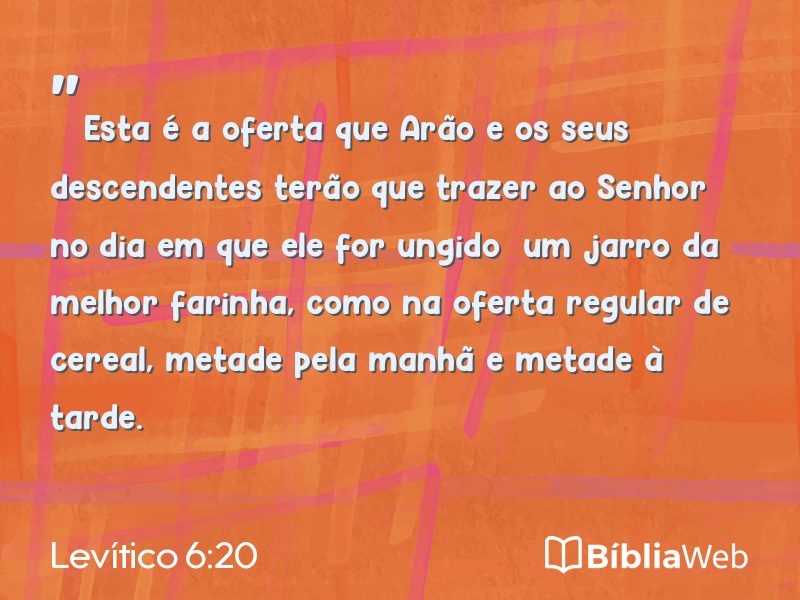 Levítico 6:20 em imagem para compartilhar