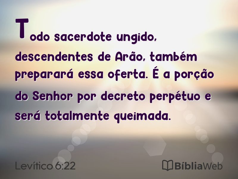 Levítico 6:22 em imagem para compartilhar
