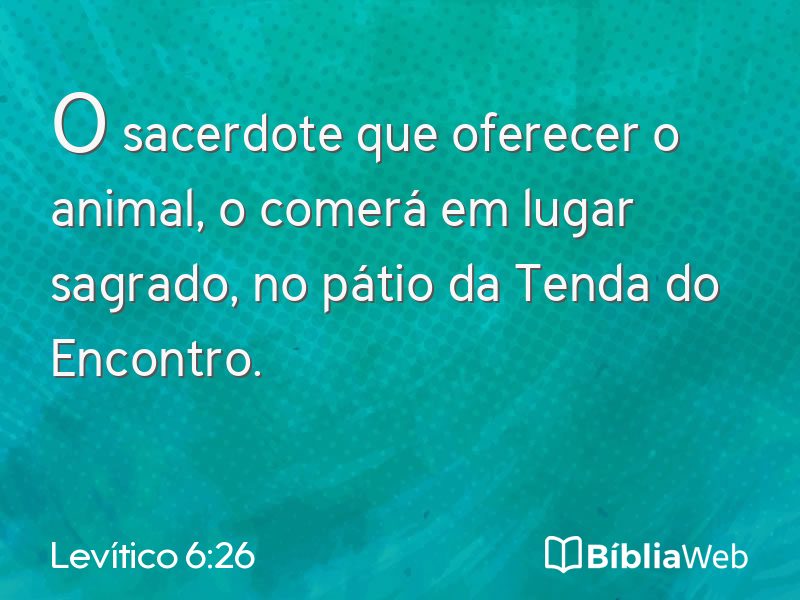 Levítico 6:26 em imagem para compartilhar