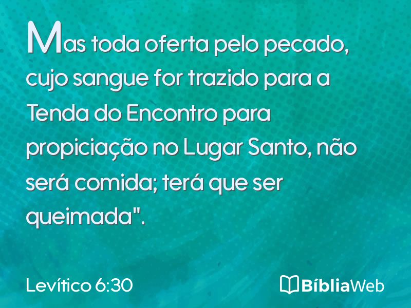 Levítico 6:30 em imagem para compartilhar