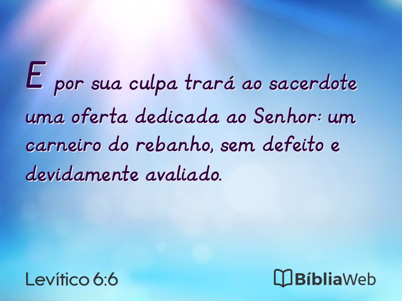 Levítico 6:6 em imagem para compartilhar