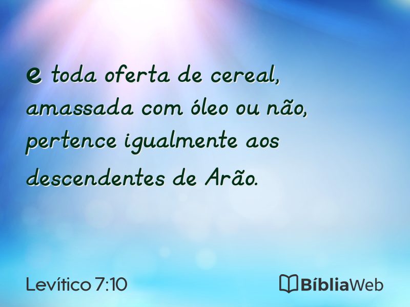 Levítico 7:10 em imagem para compartilhar