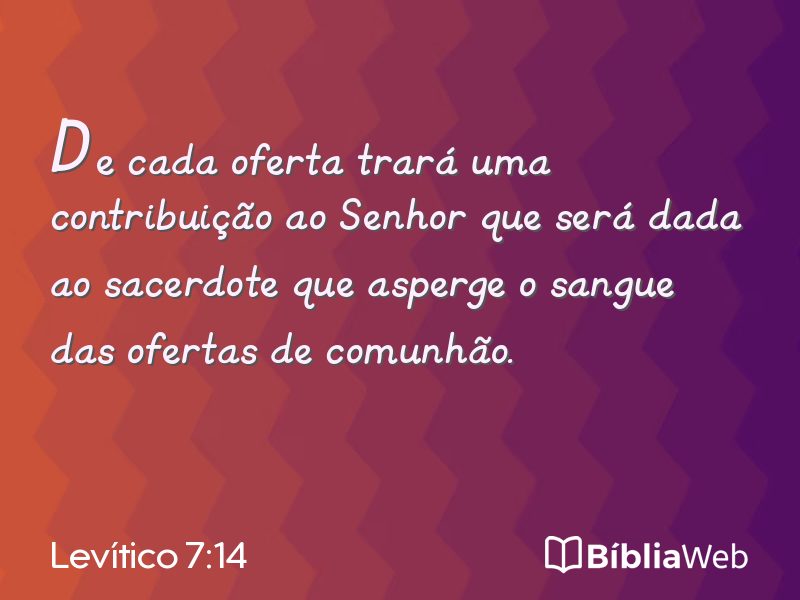 Levítico 7:14 em imagem para compartilhar
