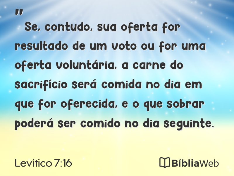 Levítico 7:16 em imagem para compartilhar