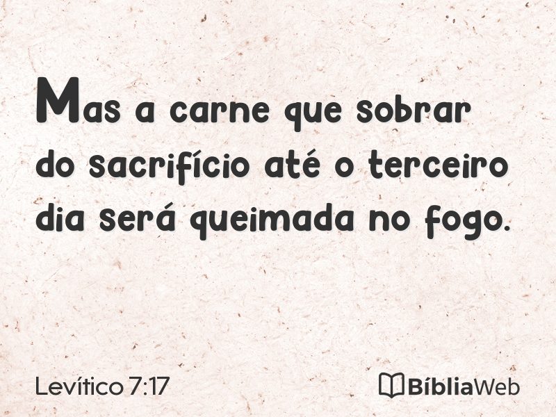 Levítico 7:17 em imagem para compartilhar
