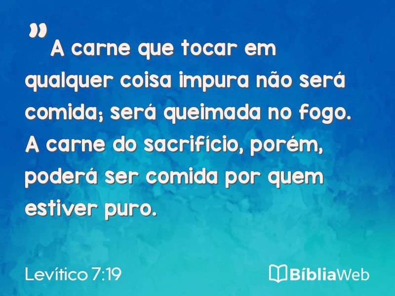 Levítico 7:19 em imagem para compartilhar