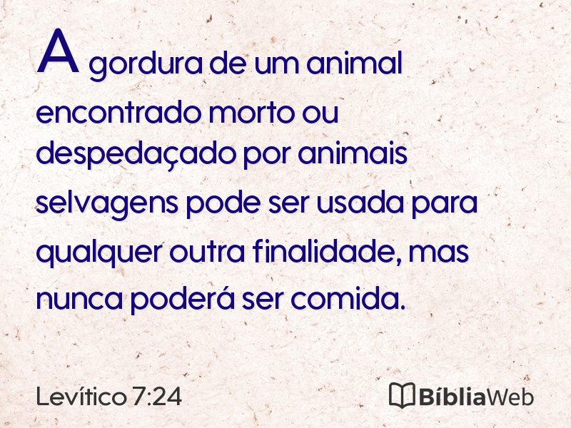 Levítico 7:24 em imagem para compartilhar
