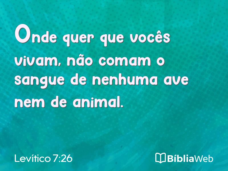 Levítico 7:26 em imagem para compartilhar