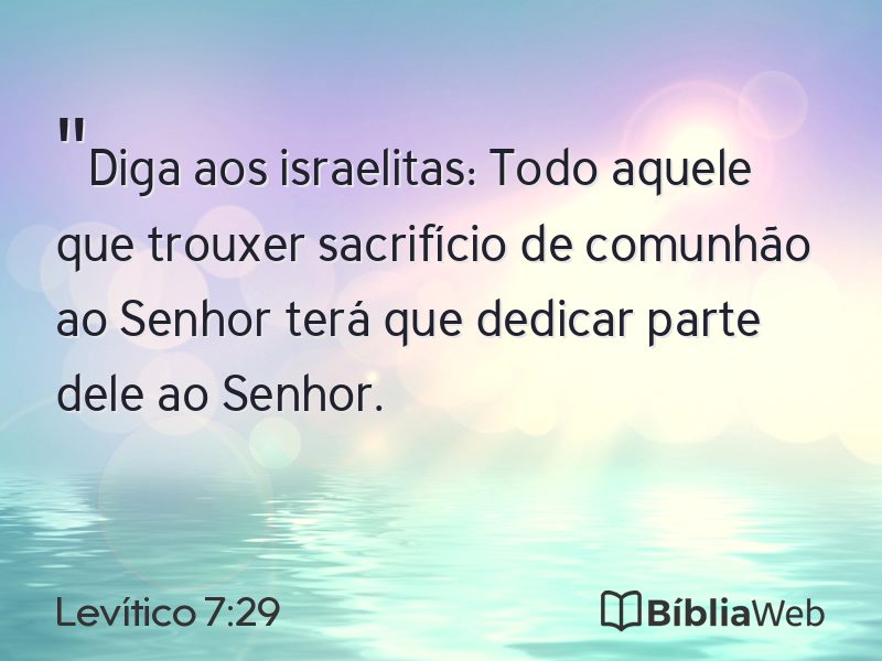 Levítico 7:29 em imagem para compartilhar