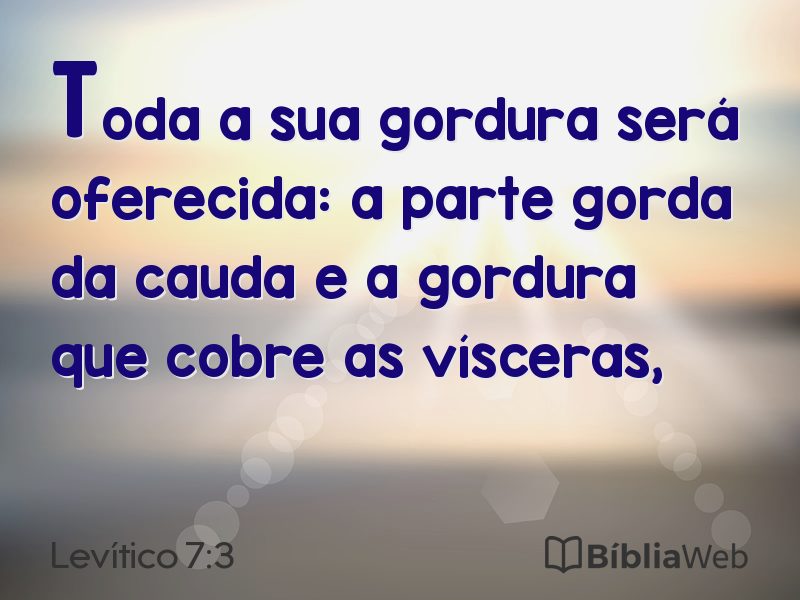 Levítico 7:3 em imagem para compartilhar