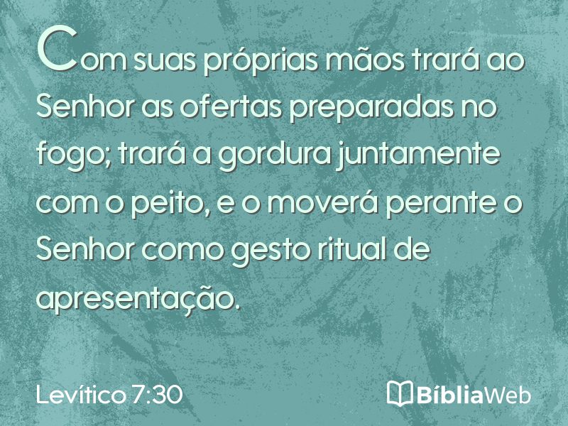 Levítico 7:30 em imagem para compartilhar