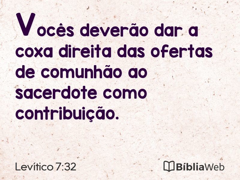 Levítico 7:32 em imagem para compartilhar