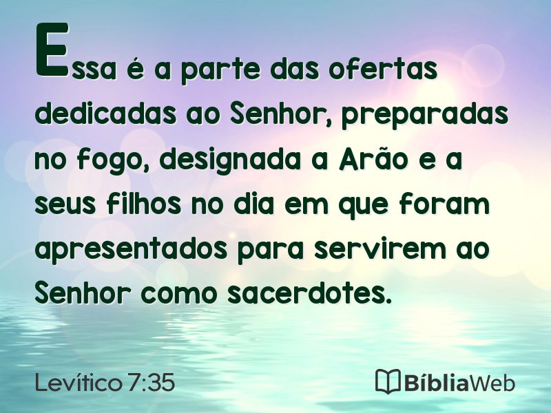 Levítico 7:35 em imagem para compartilhar