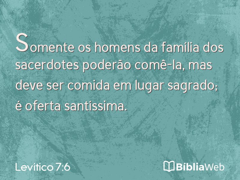 Levítico 7:6 em imagem para compartilhar