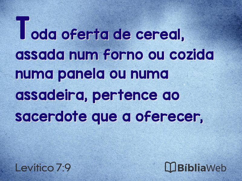 Levítico 7:9 em imagem para compartilhar