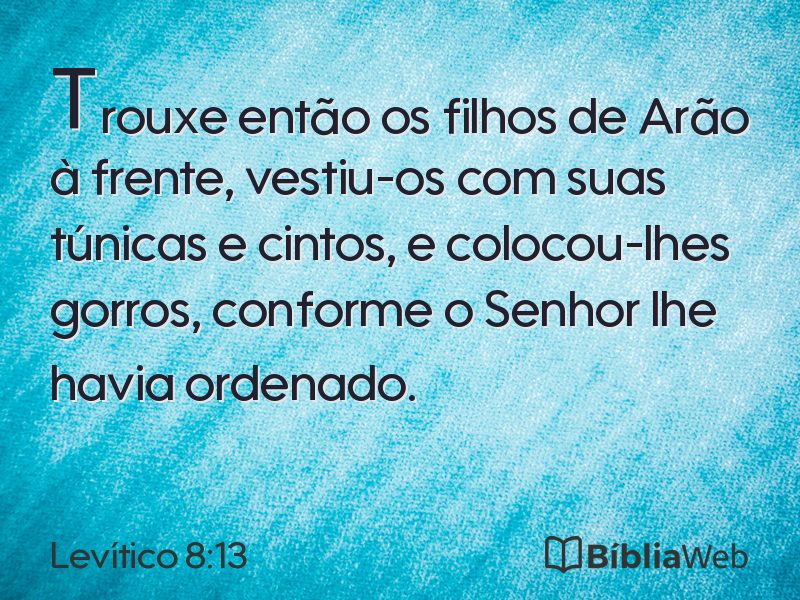 Levítico 8:13 em imagem para compartilhar