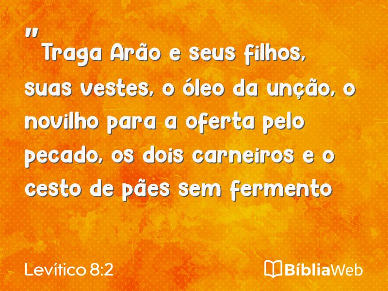 Levítico 8:2 em imagem para compartilhar