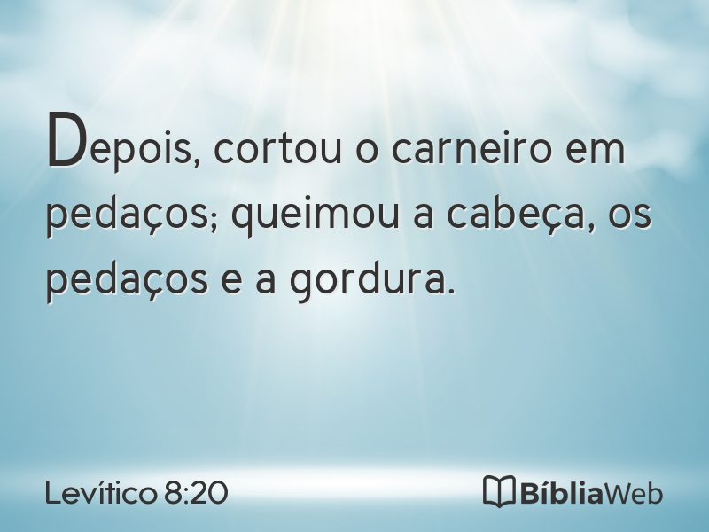 Levítico 8:20 em imagem para compartilhar