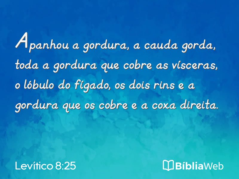 Levítico 8:25 em imagem para compartilhar