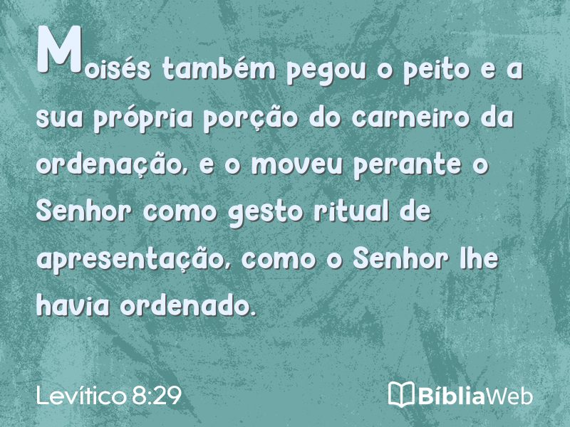 Levítico 8:29 em imagem para compartilhar