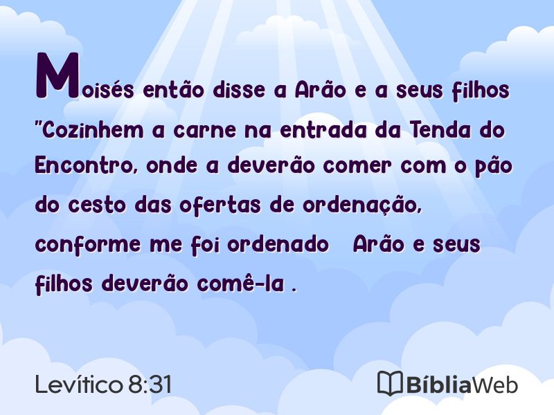Levítico 8:31 em imagem para compartilhar