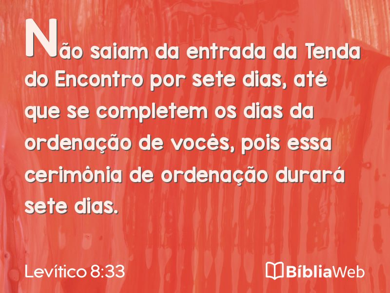 Levítico 8:33 em imagem para compartilhar