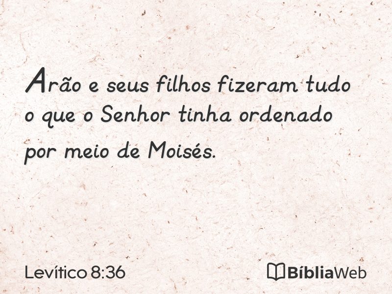 Levítico 8:36 em imagem para compartilhar