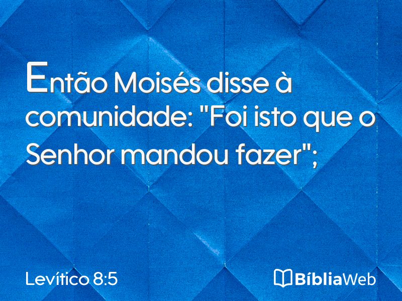 Levítico 8:5 em imagem para compartilhar