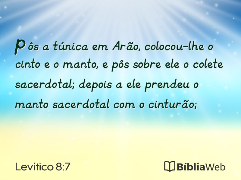 Levítico 8:7 em imagem para compartilhar