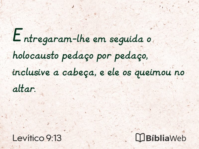 Levítico 9:13 em imagem para compartilhar
