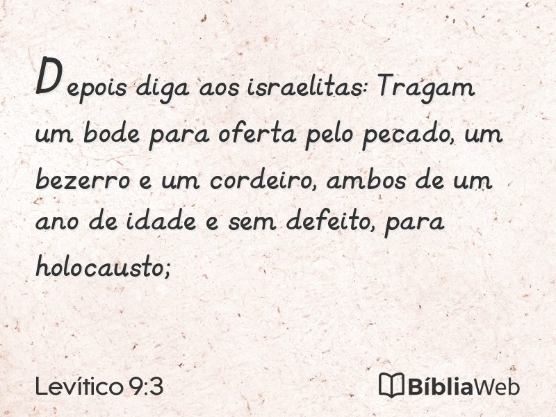 Levítico 9:3 em imagem para compartilhar