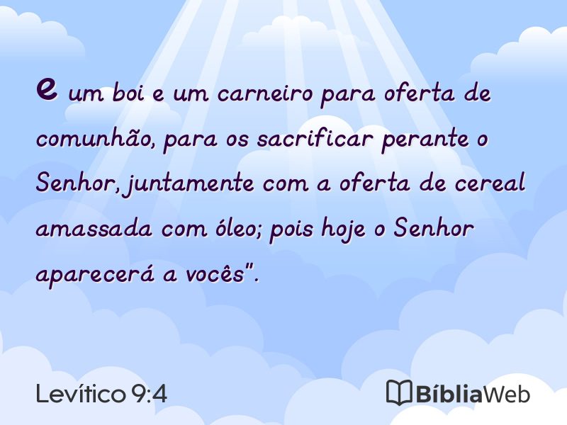 Levítico 9:4 em imagem para compartilhar