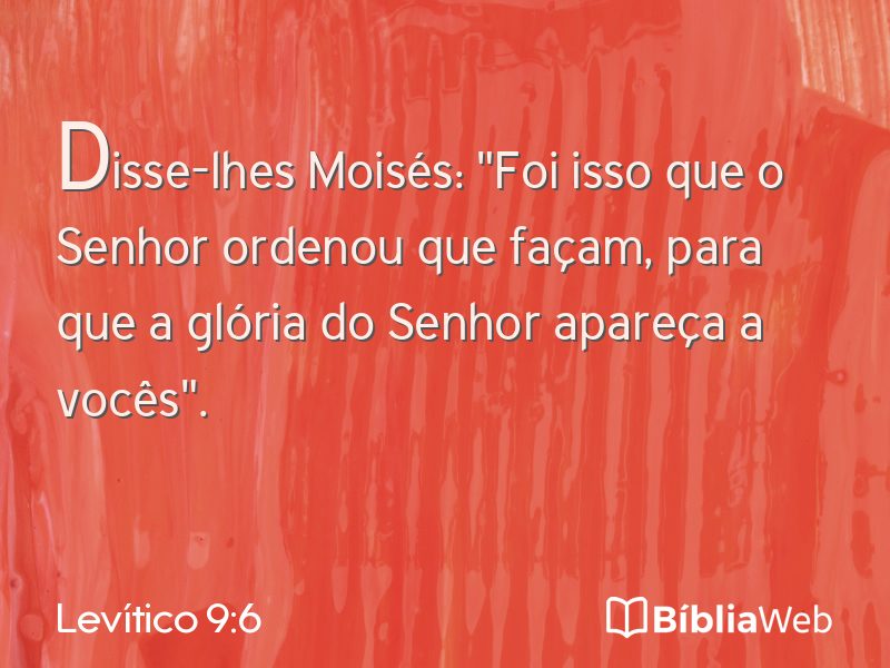 Levítico 9:6 em imagem para compartilhar