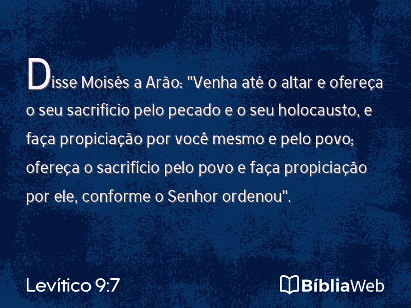 Levítico 9:7 em imagem para compartilhar