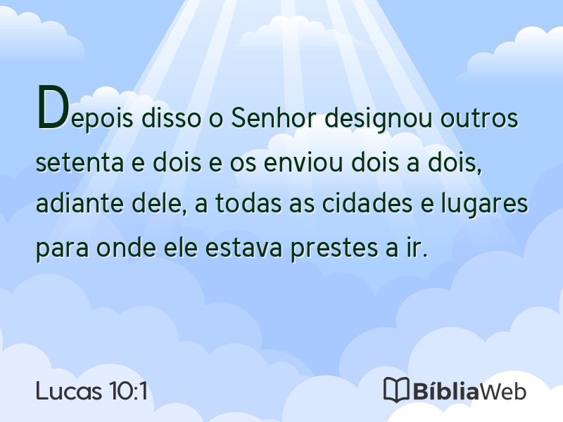Lucas 10:1 em imagem para compartilhar
