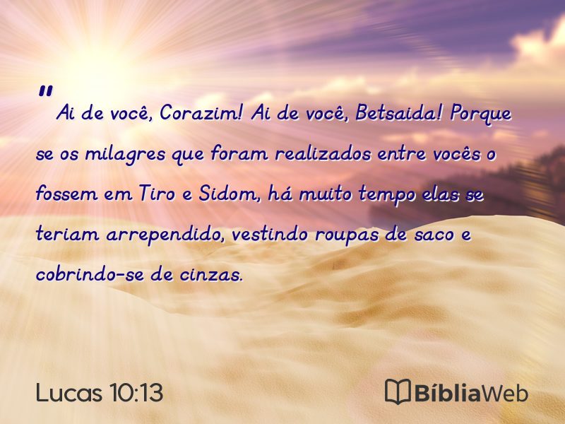 Lucas 10:13 em imagem para compartilhar