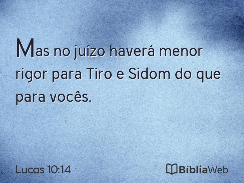 Lucas 10:14 em imagem para compartilhar