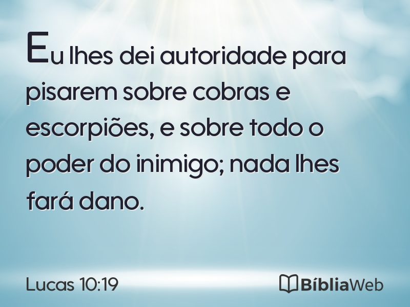 Lucas 10:19 em imagem para compartilhar