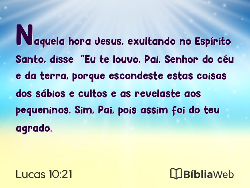 Lucas 10:21 em imagem para compartilhar