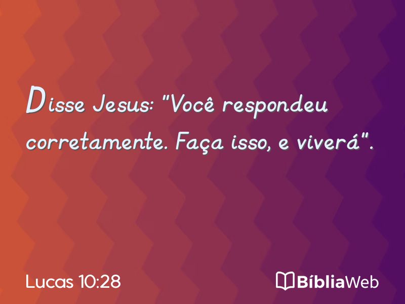 Lucas 10:28 em imagem para compartilhar