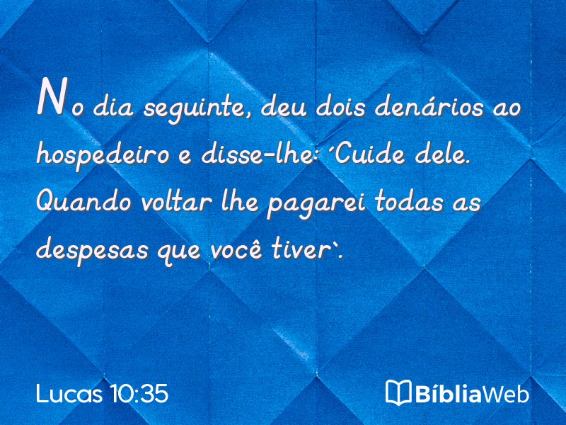 Lucas 10:35 em imagem para compartilhar
