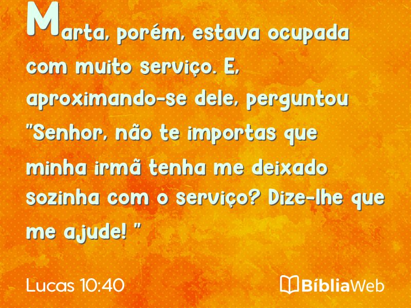 Lucas 10:40 em imagem para compartilhar