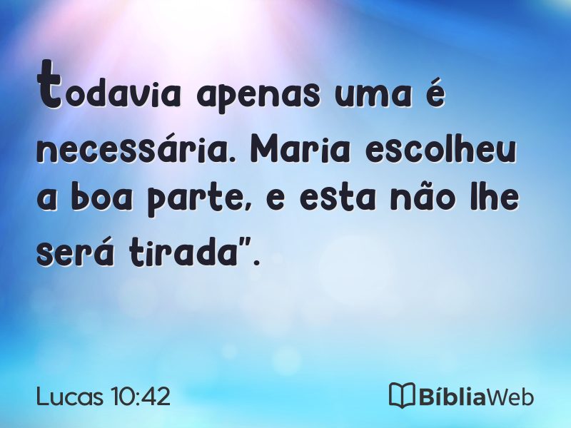 Lucas 10:42 em imagem para compartilhar