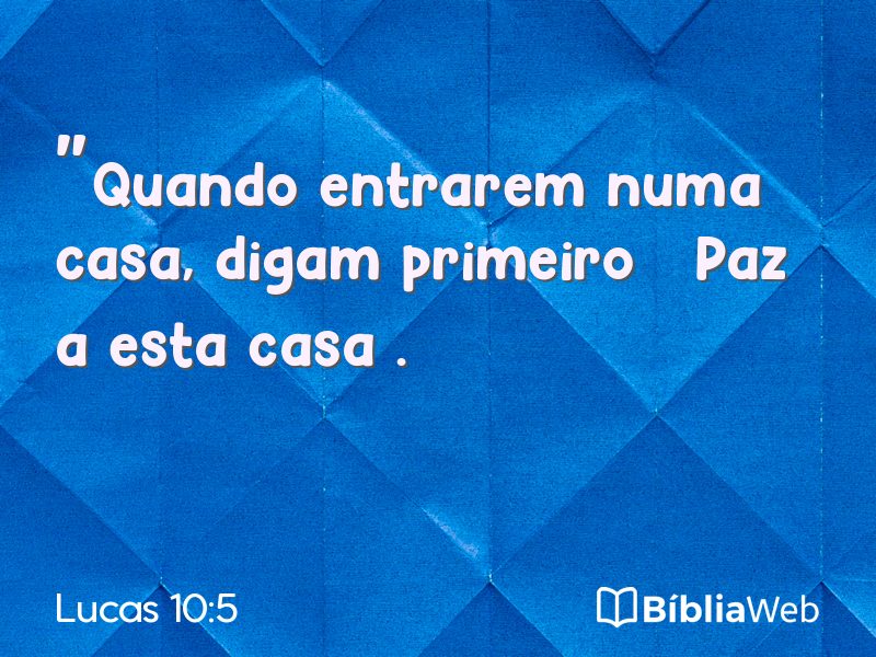 Lucas 10:5 em imagem para compartilhar