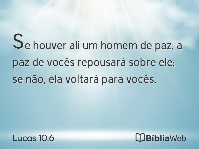 Lucas 10:6 em imagem para compartilhar