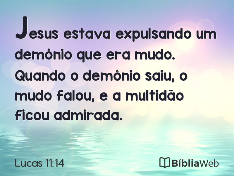 Lucas 11:14 em imagem para compartilhar
