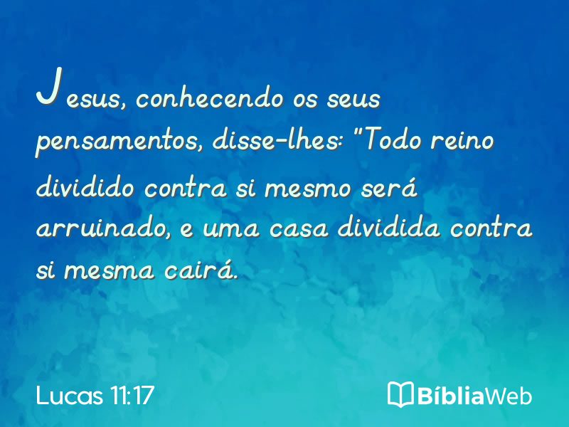 Lucas 11:17 em imagem para compartilhar