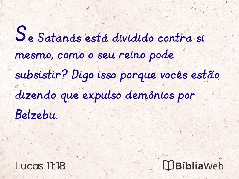 Lucas 11:18 em imagem para compartilhar