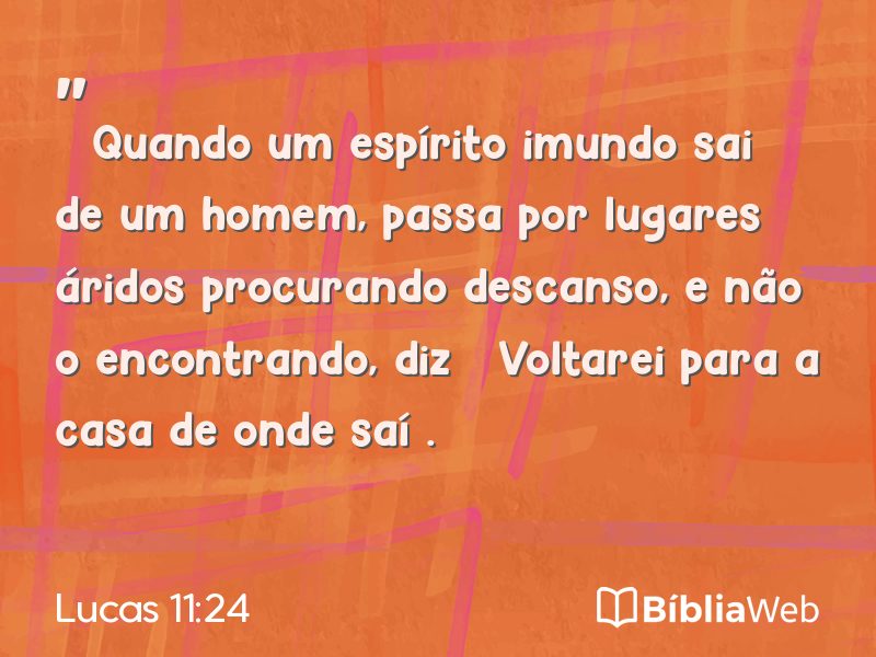 Lucas 11:24 em imagem para compartilhar